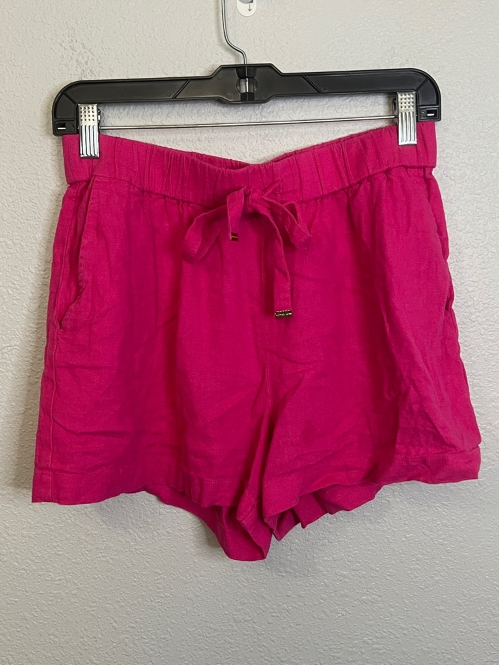 Michael Kors Linen Blend Drawstring Short Pink Size Small